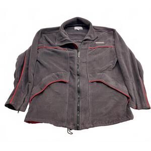 Ocean Pacific Men's Full-Zip Fleece Jacket with Red Accents Size Large